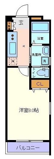 仙台市青葉区あけぼの町のアパートの間取り