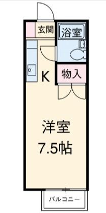 豊川市牛久保町のアパートの間取り