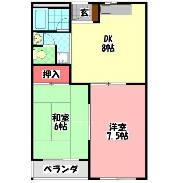 コーポ城垣の間取り