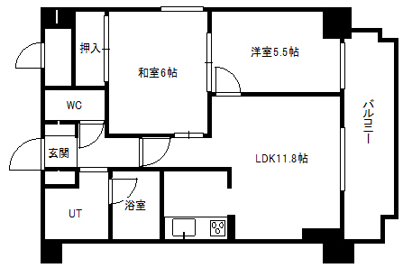 【ドミ山鼻九条の間取り】