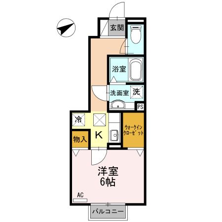 静岡市清水区草薙のアパートの間取り