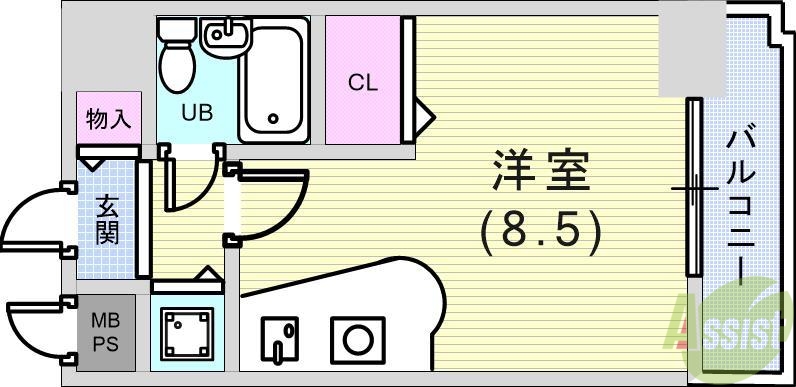 グランデール新神戸の間取り