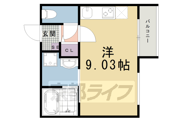 京都市南区東九条河西町のマンションの間取り