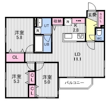 アスター本通１５の間取り