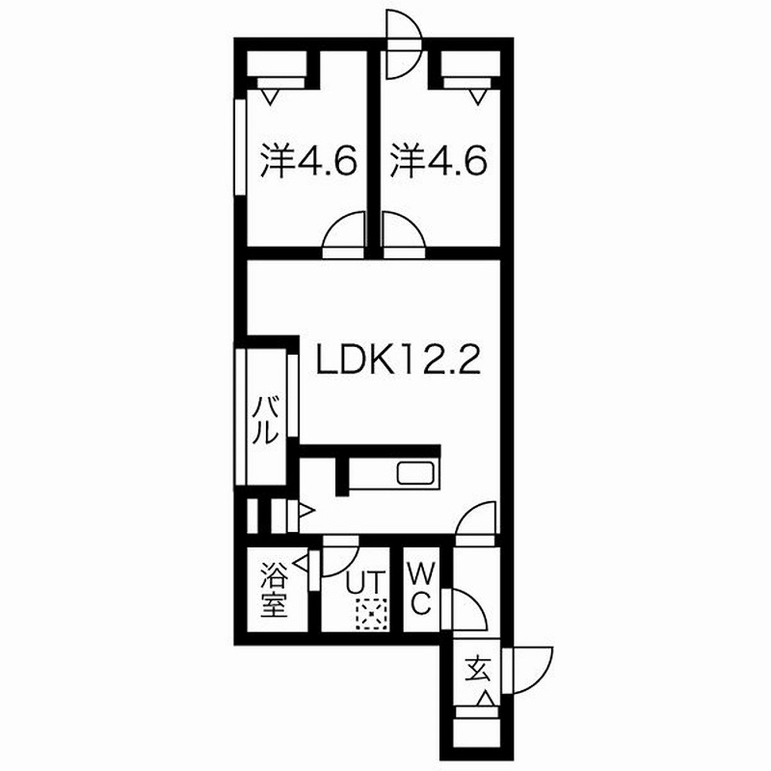 札幌市白石区本通のマンションの間取り