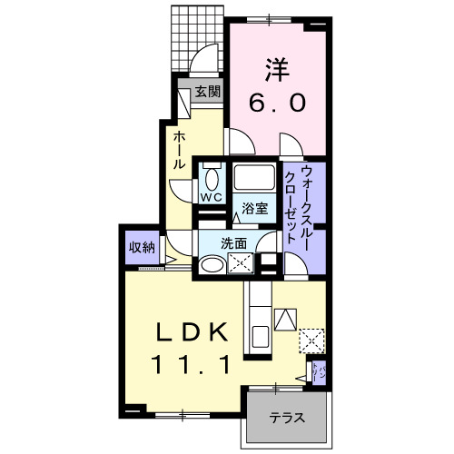 御所市大字東辻のアパートの間取り