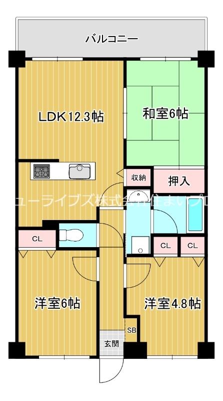 寝屋川市本町のマンションの間取り