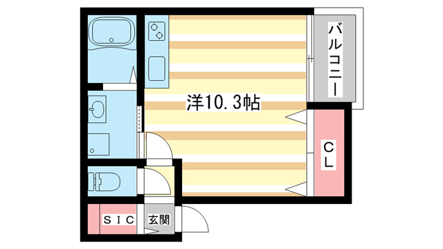 生駒市東松ケ丘のアパートの間取り