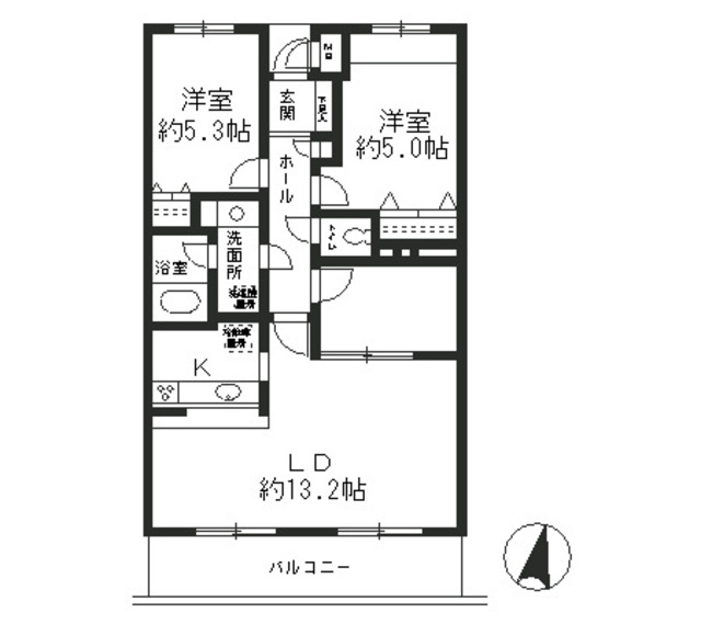 さいたま市中央区新中里のマンションの間取り