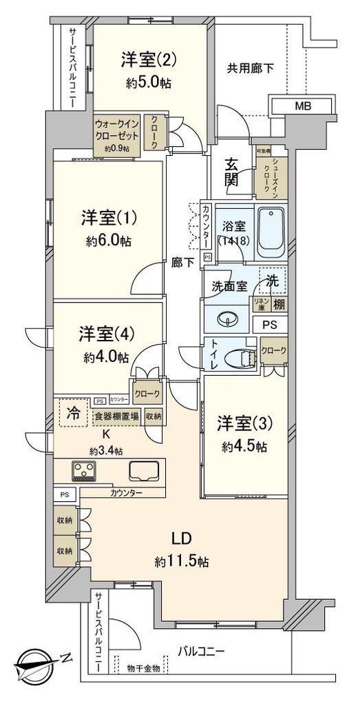 ブリリアンコート市川原木中山の間取り