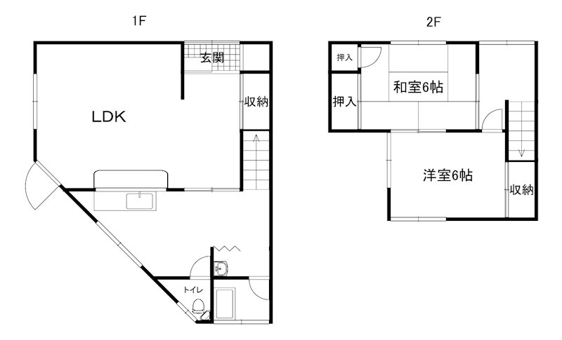 【北新波貸家（西）の間取り】