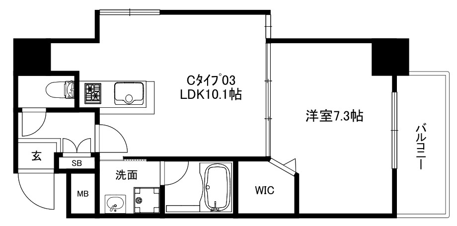 高栄京町マンションの間取り