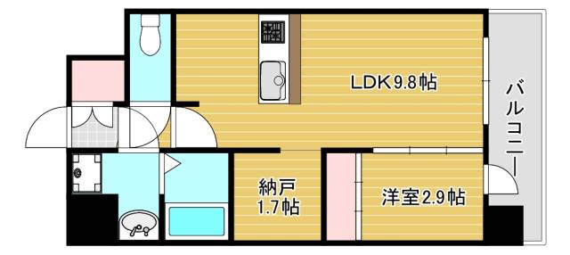 東大阪市西堤のマンションの間取り