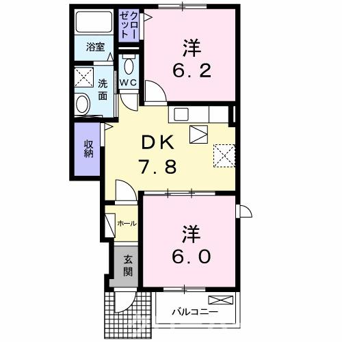 観音寺市豊浜町和田浜のアパートの間取り