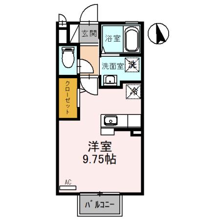 高岡市関大町のアパートの間取り