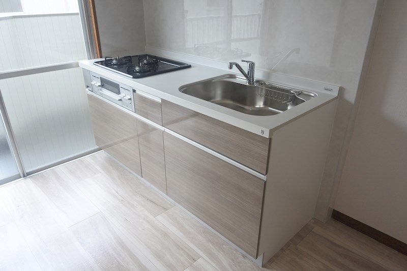 キッチン　2口ガスコンロ設置可能