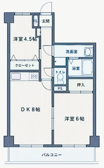 ＪＲ高崎線 吹上駅 徒歩16分 5階建 築38年の間取り写真