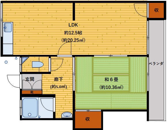 野間マンションの間取り