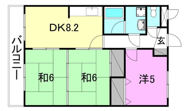 松山市古三津のマンションの間取り