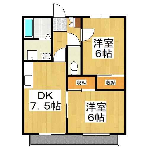 備前市伊部のアパートの間取り