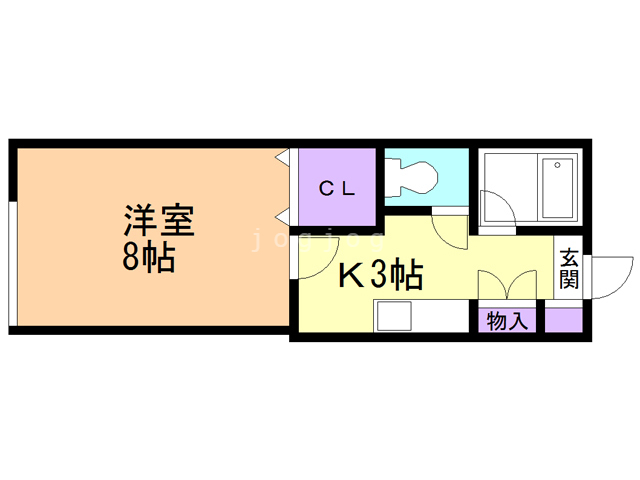 札幌市北区北二十二条西のマンションの間取り