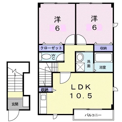 アロッジオＫ３　Ｂの間取り