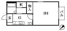 名鉄西尾線 桜町前駅 徒歩19分 2階建 築25年の間取り写真