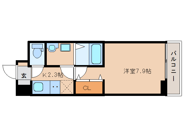 奈良市杏町のアパートの間取り