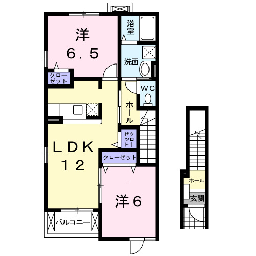 岩倉市石仏町のアパートの間取り