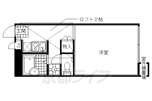 京都市右京区梅津石灘町のアパートの間取り