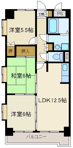 ハイブリッジコート長町の間取り