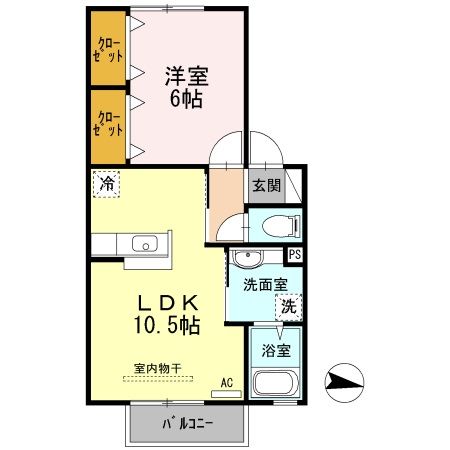 新潟県長岡市大山３（アパート）の賃貸物件の間取り