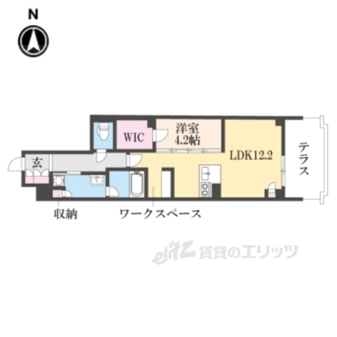 京都市上京区梅屋町のマンションの間取り