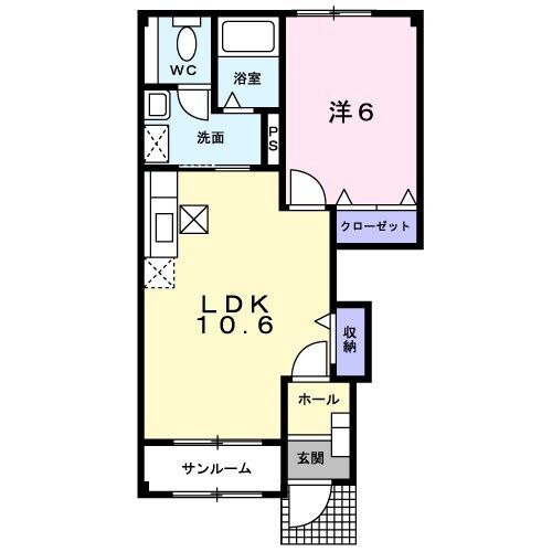 八戸市大字白銀町のアパートの間取り