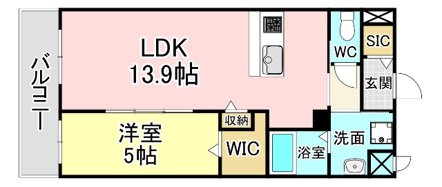 【北九州市小倉北区足立のマンションの間取り】