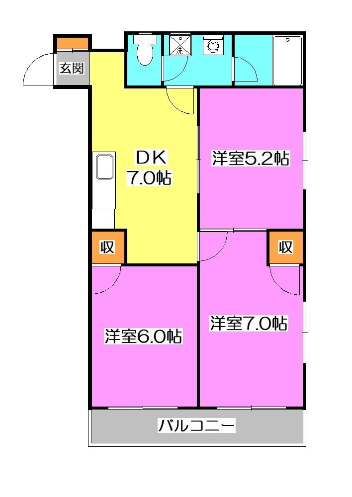 清瀬市中清戸のマンションの間取り