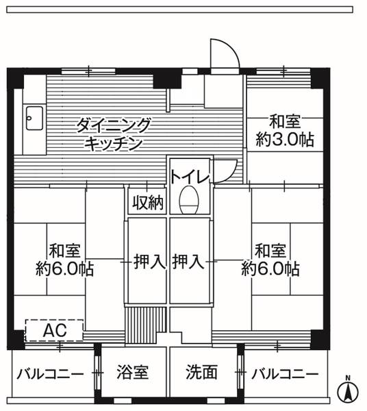 ビレッジハウス鎌倉5号棟の間取り