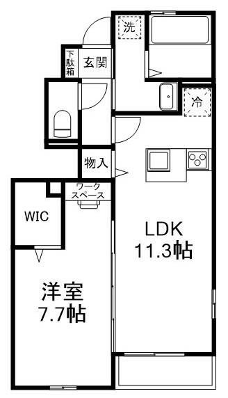 八千代市上高野のアパートの間取り