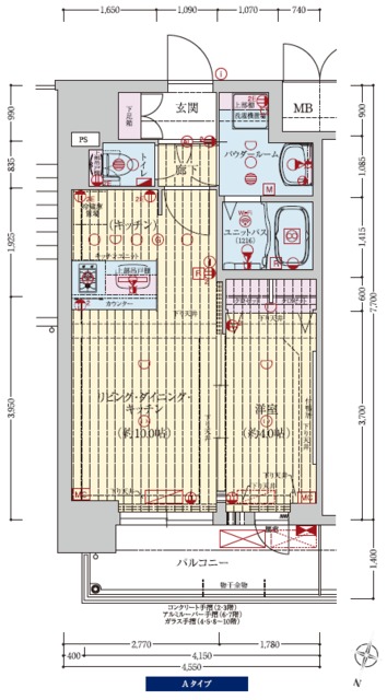 【大阪市淀川区東三国のマンションの間取り】