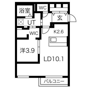 札幌市豊平区月寒西三条のマンションの間取り