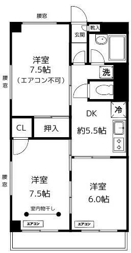 【スカイパレス北野の間取り】