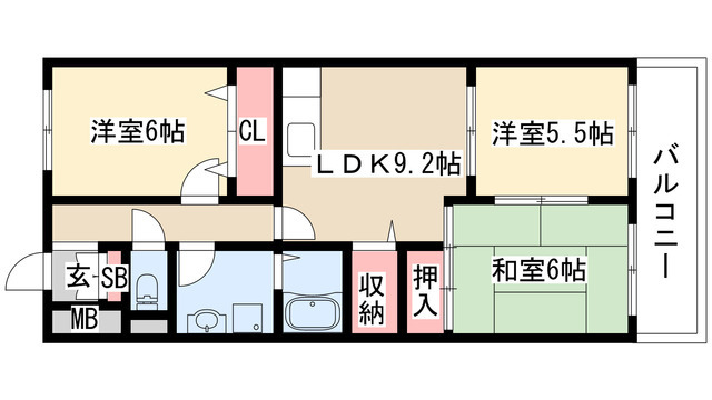 ヴィラ晃梅の間取り