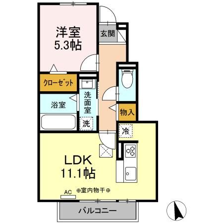 四日市市日永西のアパートの間取り