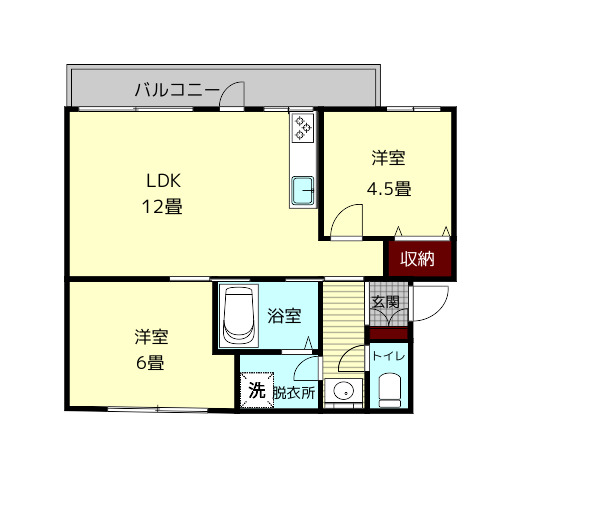 奈良市二条町のマンションの間取り