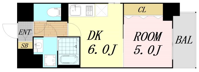 大阪市生野区中川西のマンションの間取り