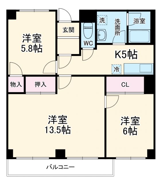 名古屋市昭和区前山町のマンションの間取り