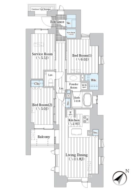 中央区新川のマンションの間取り