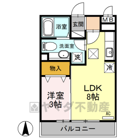 ルミエールヤナセ　Bの間取り