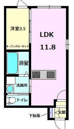 ドルチェ・ヴィータ大牟田Aの間取り