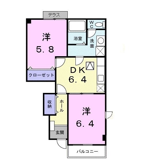 加賀市作見町のアパートの間取り